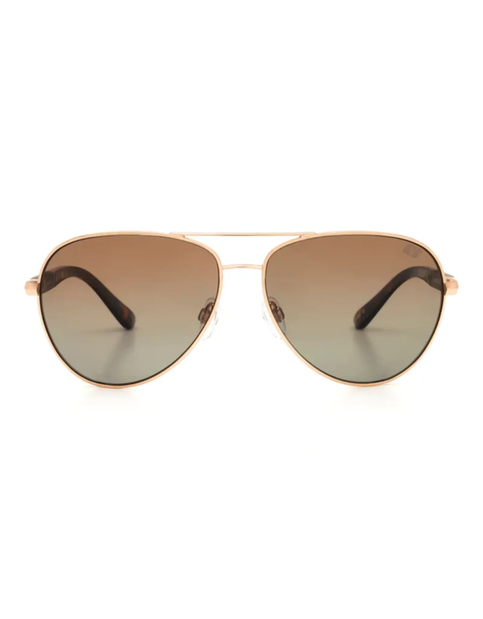 Vigor Vigor Abbey Polarized Aviator Sunglasses Gold/Brown Gradient