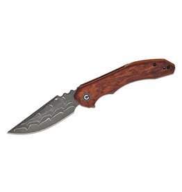 Civivi CIVIVI Knives Bryan Montalvo Bluetick Nested Liner Lock Flipper Knife 3.47" Damascus Drop Point Blade, Milled Guibourtia Wood Handles - C23050-DS1
