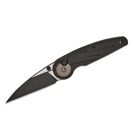 Civivi CIVIVI Knives Starflare Button Lock Folding Knife 3.3" Nitro-V Two-Tone Wharncliffe Blade, Milled Black Aluminum Handles - C23052-1