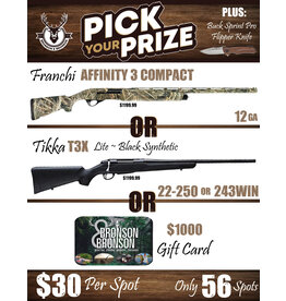 DRAW #1399 - Pick Your Prize - Franchi, Tikka OR Gift Card +Buck