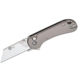 Civivi CIVIVI Knives Elementum Utility Button Lock Flipper Knife 2.26" 6Cr Replaceable Utility Blade, Gray Aluminum Handles, Reversible Clip - C23039B-4