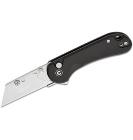 Civivi CIVIVI Knives Elementum Utility Button Lock Flipper Knife 2.26" 6Cr Replaceable Utility Blade, Black Aluminum Handles, Reversible Clip - C23039B-1