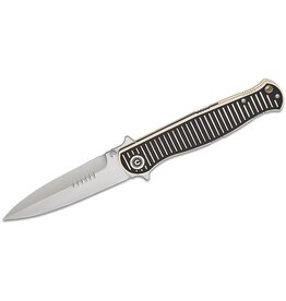 Civivi CIVIVI Knives Robert Saniscalchi RS71 Dagger Liner Lock Flipper Knife 4" Nitro-V Satin Spear Point Blade, Ivory/Black G10 Handles - C23025-1