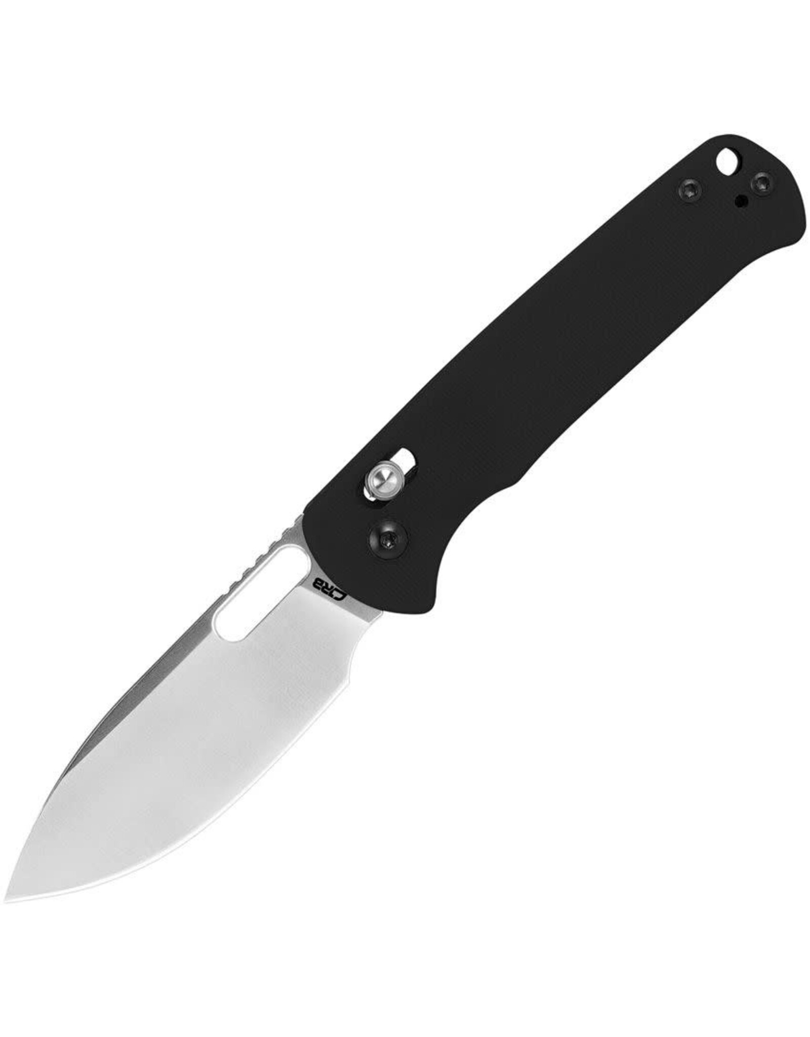 CJRB Cutlery Hectare Crossbar Lock Folding Knife 3.15" AR-RPM9 Sand Polished Drop Point Blade, Black G10 Handles - J1935-BK