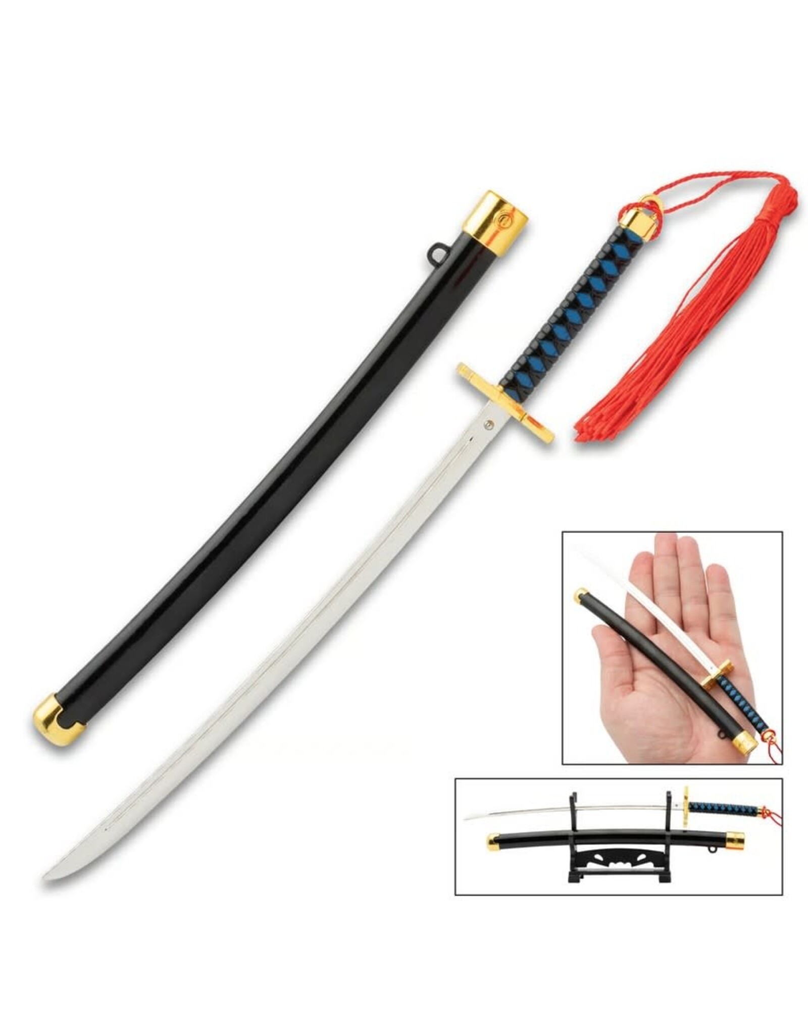 Anime Muichiro Tokito's Nichirin Demon Slayer Sword Mini Collectible - 9" with Scabbard and Stand BK6346