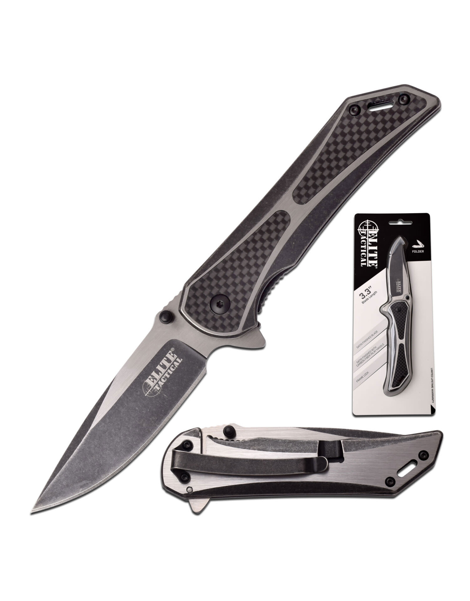 Elite Tactical - Folding Knife (Clamshell)