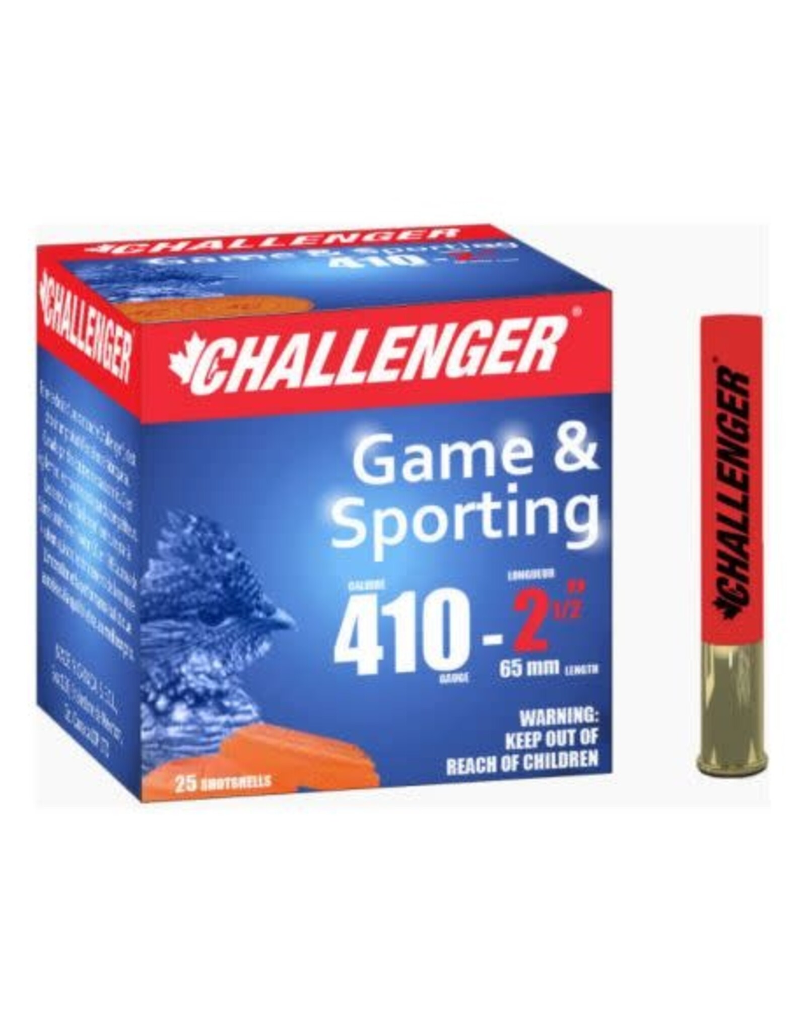 Challenger Challenger Ammo 10066 Standard 1006 Shotshell 410 GA, 2-1/2 in, No. 6, 1/2 oz, 1200 fps, 25 Rnd per Box (167345)