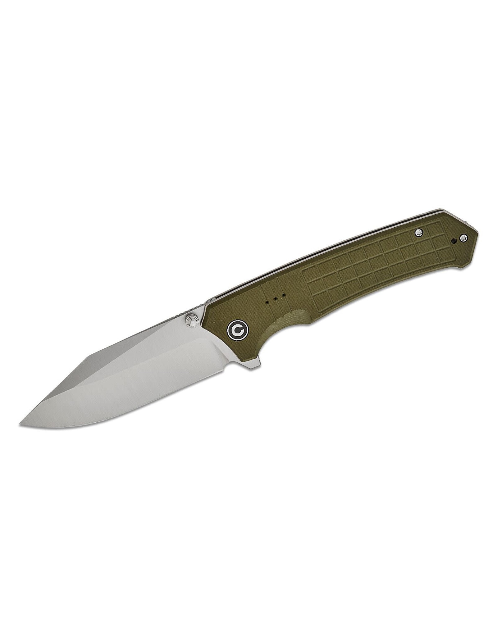 Civivi CIVIVI Knives Tacticorix Liner Lock Flipper Knife 3.7" Nitro-V Satin Clip Point Blade, Milled OD Green G10 Handles, Reversible Clip - C23055-2