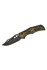 Civivi CIVIVI Knives Biophase Button Lock Flipper Knife 3.48" Nitro-V Black Stonewashed Clip Point Blade, Skeletonized Black Aluminum and OD Green G10 Handles, Reversible Bayonet Clip - C23083C-2