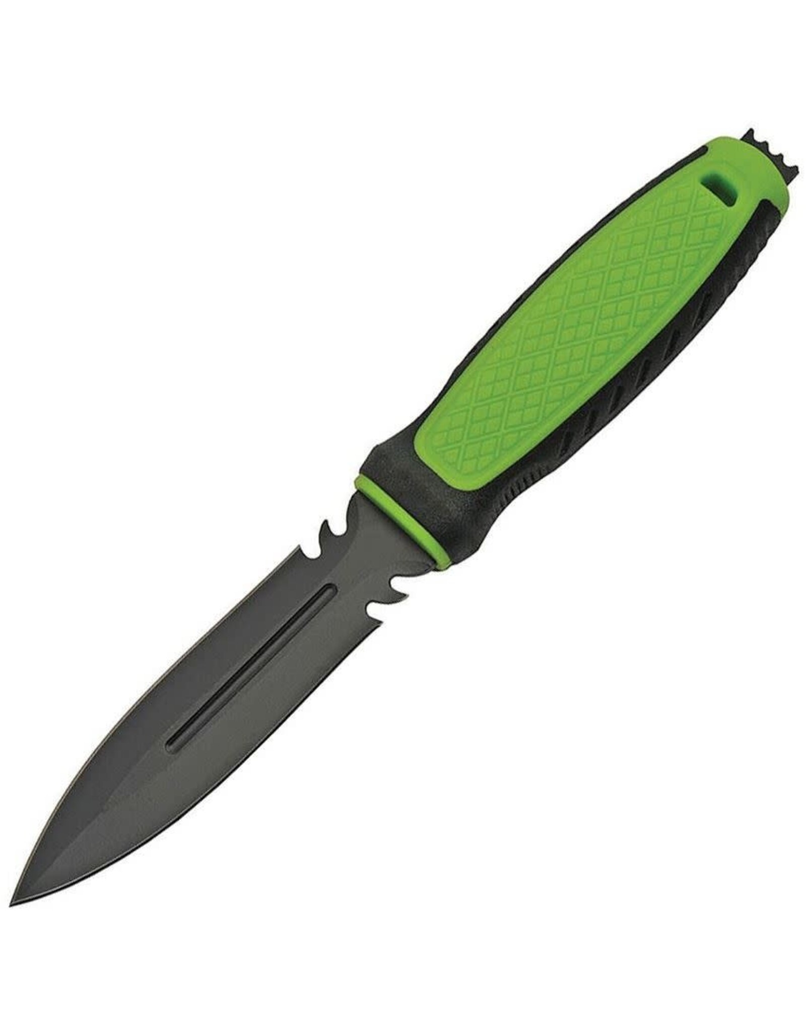 Rite Edge Rite Edge Divers Black Fixed Blade Knife Green Handles 211494