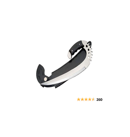 Pakistan 12" Fantasy Wrap-Around Swing Blade Battle Knife Saber-Claw with No-Slip Black Wood Handle Grip