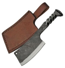 Rite Edge Railroad Spike Cleaver Fixed Knife 4.5 Carbon Steel Blade One Piece Construction