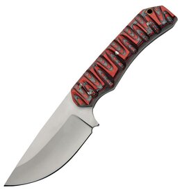 Rite Edge Rite Edge Skinner Satin Fixed Blade Knife Black/Red Handles