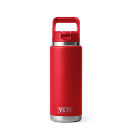 Yeti Yeti Rambler 26oz/769 ML Water Bottle  WITH COLOUR-MATCHED STRAW CAP - Rescue Red