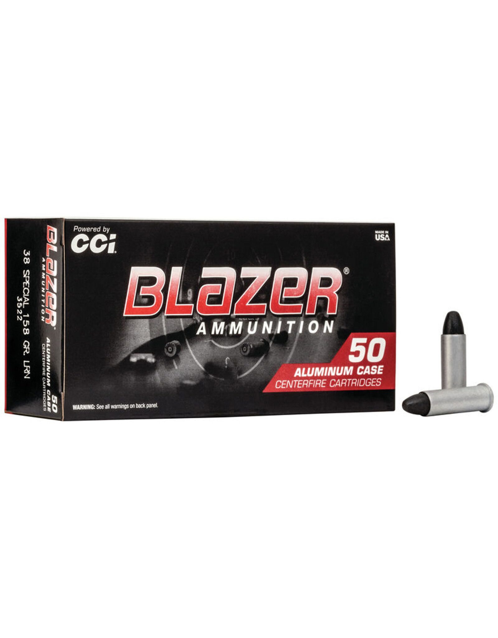 Blazer Ammunition CCI 3522 Blazer Centerfire Pistol Ammo 38 Special 158Gr 50Rnd LRN Blazer