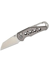 Civivi CIVIVI Knives Pragma Button Lock Folding Knife 2.2" Nitro-V Satin Wharncliffe Blade, Gray Milled Aluminum Handles with Carabiner and Bottle Opener - C23062B-2