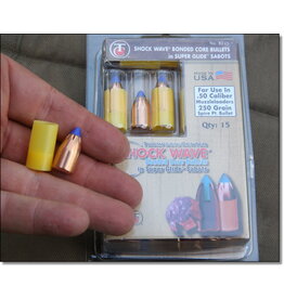 Thompson Center Thompson Center 50 cal Shockwave Bonded Core Bullets 250gr Spire Point in Super Glide Sabots 15ct 17008245