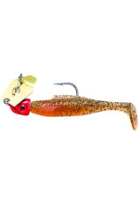 Z-Man Diezel Chatterbait Bladed Swimbait, 4", 1/4 oz, New Penny Gold Blade/Red Head