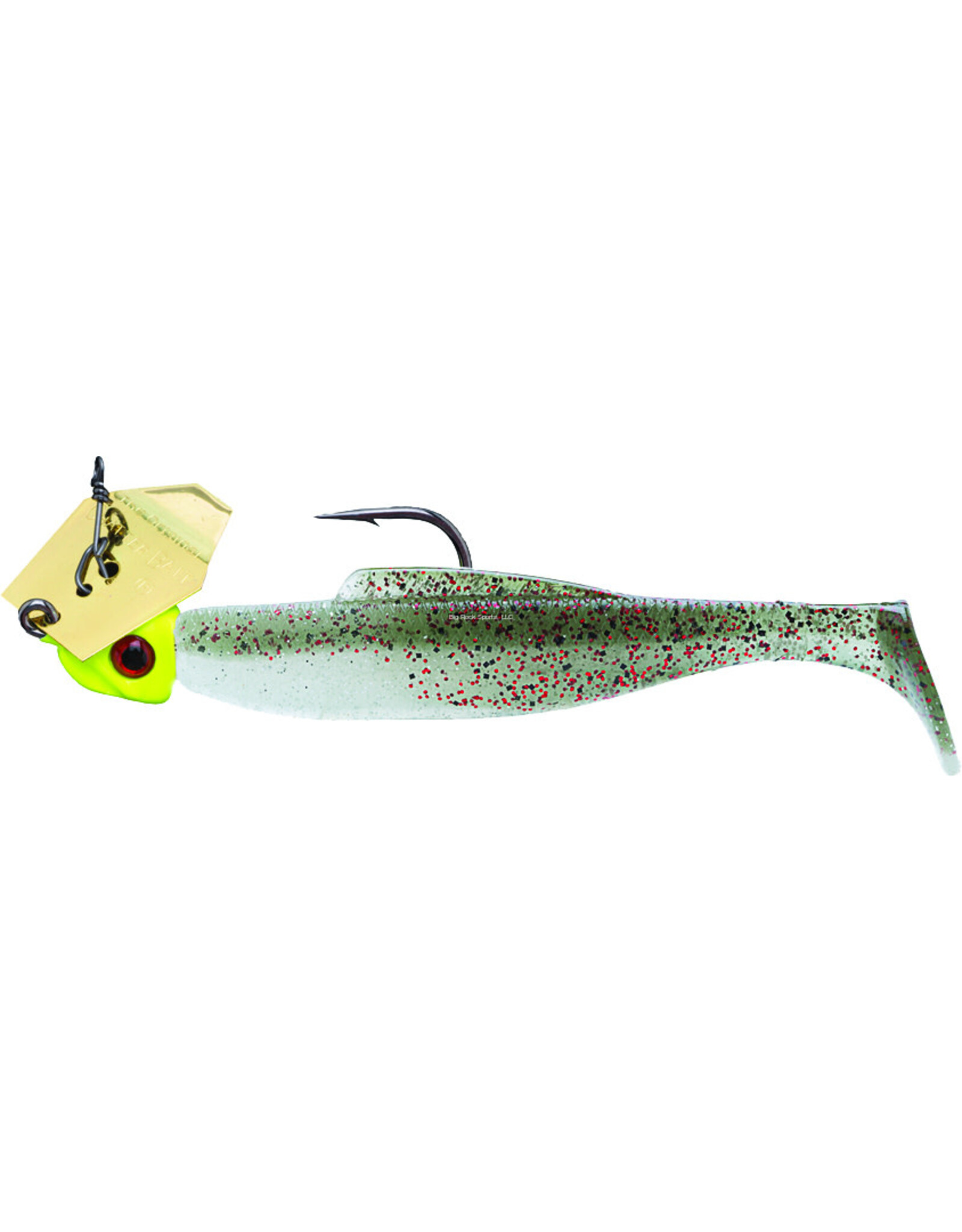Z-Man CBD14-02 Diezel Chatterbait Bladed Swimbait, 4", 1/4 oz, Redbone Gold Blade/Chartreuse Head