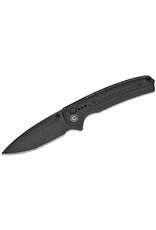 Civivi CIVIVI Knives Sentinel Strike II Button Lock Flipper Knife 3.7" Nitro-V Black Stonewashed Compound Drop Point Blade, Black Aluminum Handles with Black FRN Integral Backspacer Inlay - C22025D-1