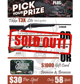 DRAW #1556 - Pick Your Prize - Tikka, Weatherby OR Gift Card! +SpyPoint