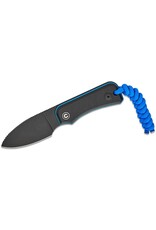 Civivi CIVIVI Knives Ben Petersen Baby Banter Pocket Fixed Blade/Neck Knife 2.39" Nitro-V Black Stonewashed Drop Point Blade, Black and Blue G10 Handles, Kydex Sheath and IWB Clip - C23045-1