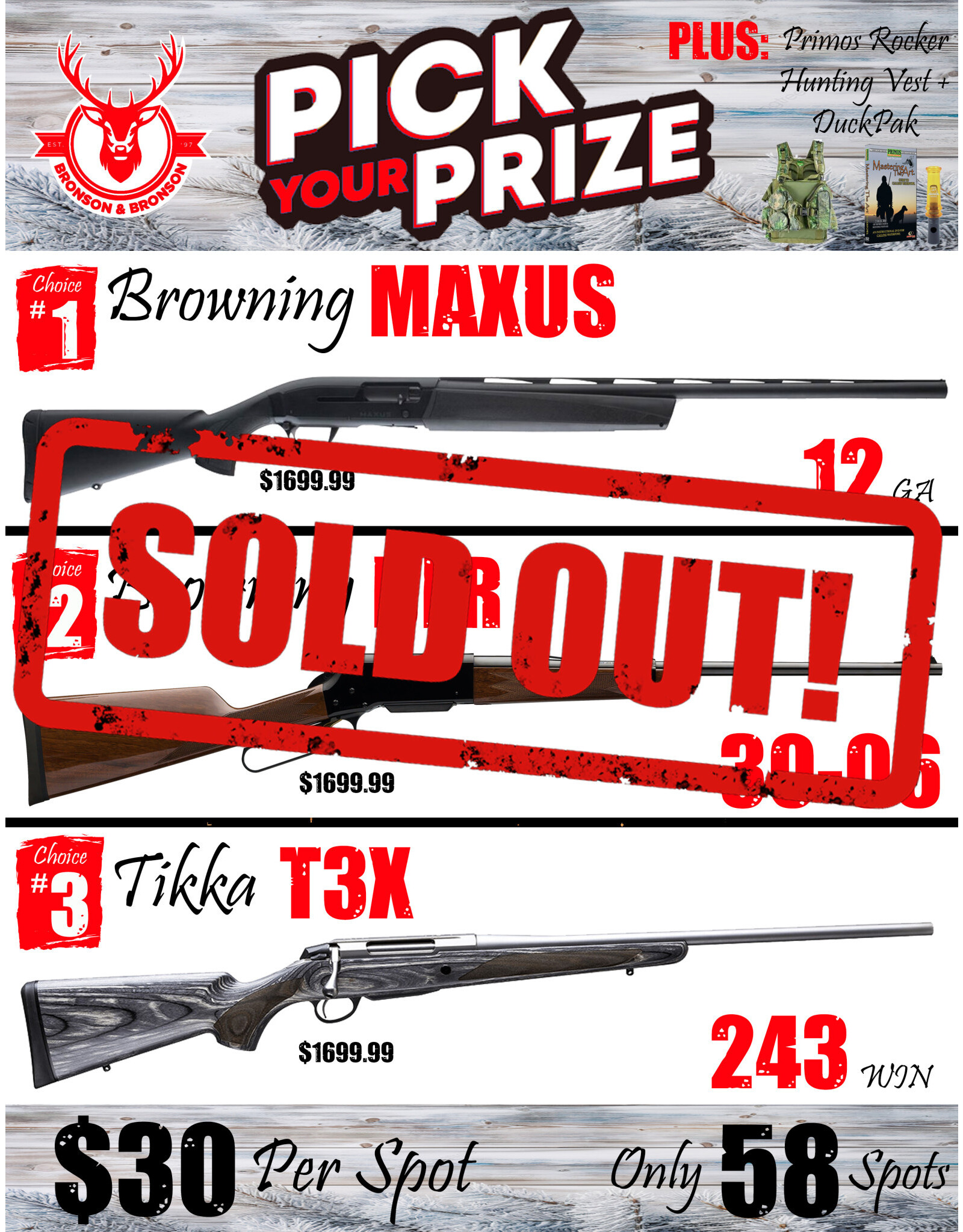 DRAW #1560 - Pick Your Prize - Maxus, BLR OR T3X!