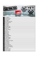 DRAW #1558 - Take Your Pick - Yeti, Vortex, Killer Instinct OR Gift Card!