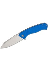 Civivi CIVIVI Knives Placoid Liner Lock Flipper Knife 3.67" 14C28N Satin Clip Point Blade, Shredded Blue G10 Handles, Reversible Clip - C23079-2