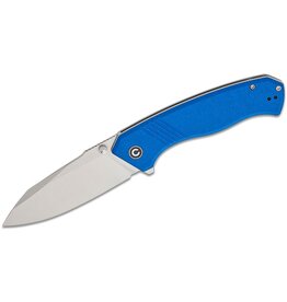Civivi CIVIVI Knives Placoid Liner Lock Flipper Knife 3.67" 14C28N Satin Clip Point Blade, Shredded Blue G10 Handles, Reversible Clip - C23079-2