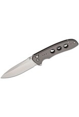 Civivi CIVIVI Knives Hyperpulse Button Lock Flipper Knife 3.5" 14C28N Satin Drop Point Blade, Milled Gray Aluminum Handles, Reversible Clip - C23087A-3