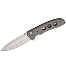 Civivi CIVIVI Knives Hyperpulse Button Lock Flipper Knife 3.5" 14C28N Satin Drop Point Blade, Milled Gray Aluminum Handles, Reversible Clip - C23087A-3
