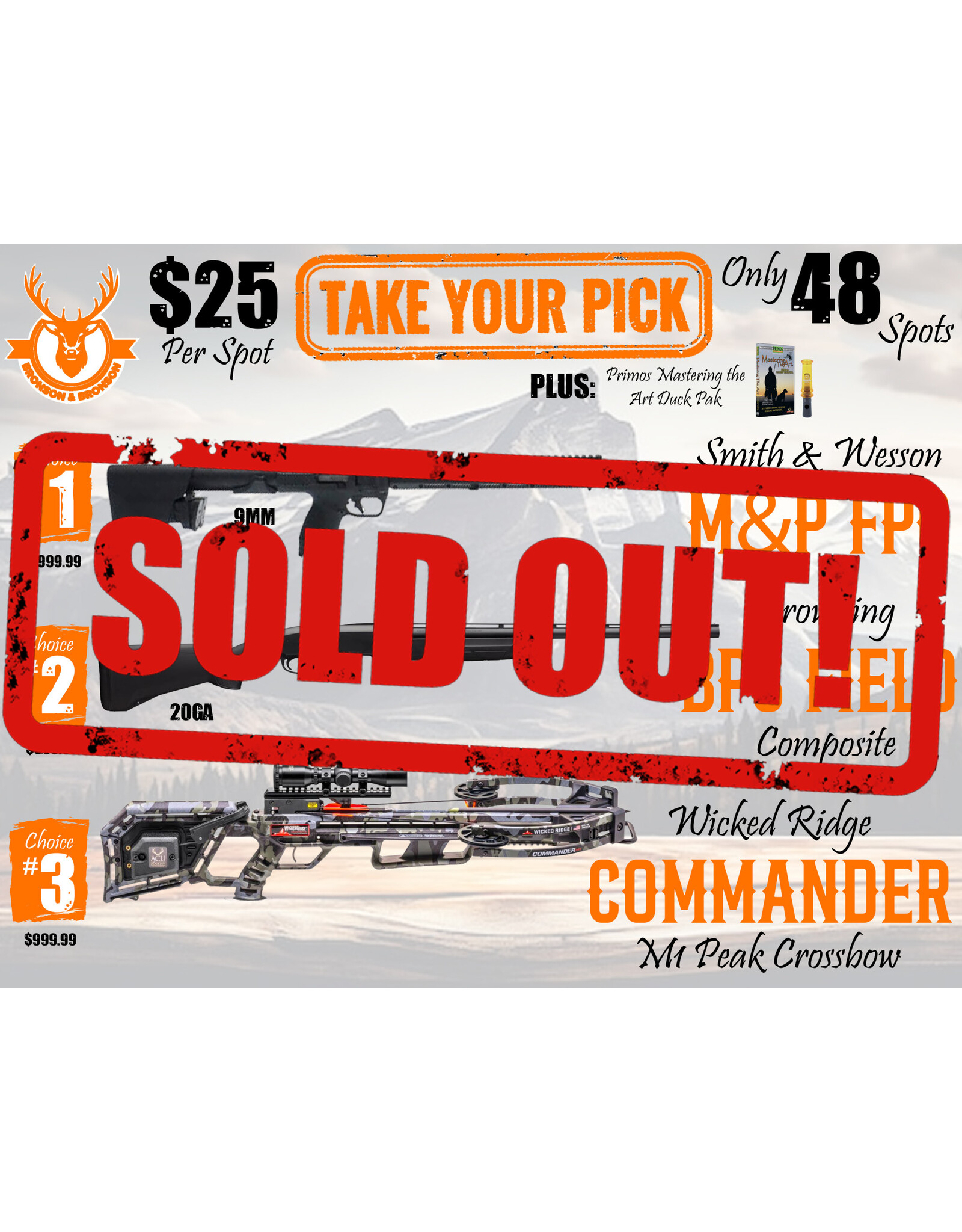 DRAW #1572 - Take Your Pick - Smith & Wesson, Browning OR Wicked Ridge!