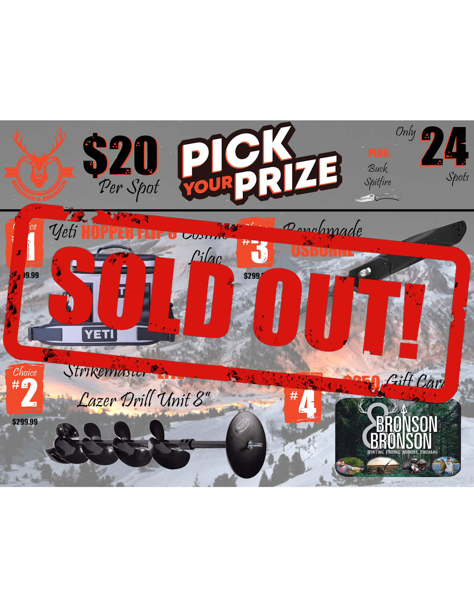 DRAW #1581 - Pick Your Prize - Yeti, Strikemaster, Benchmade OR Gift Card!