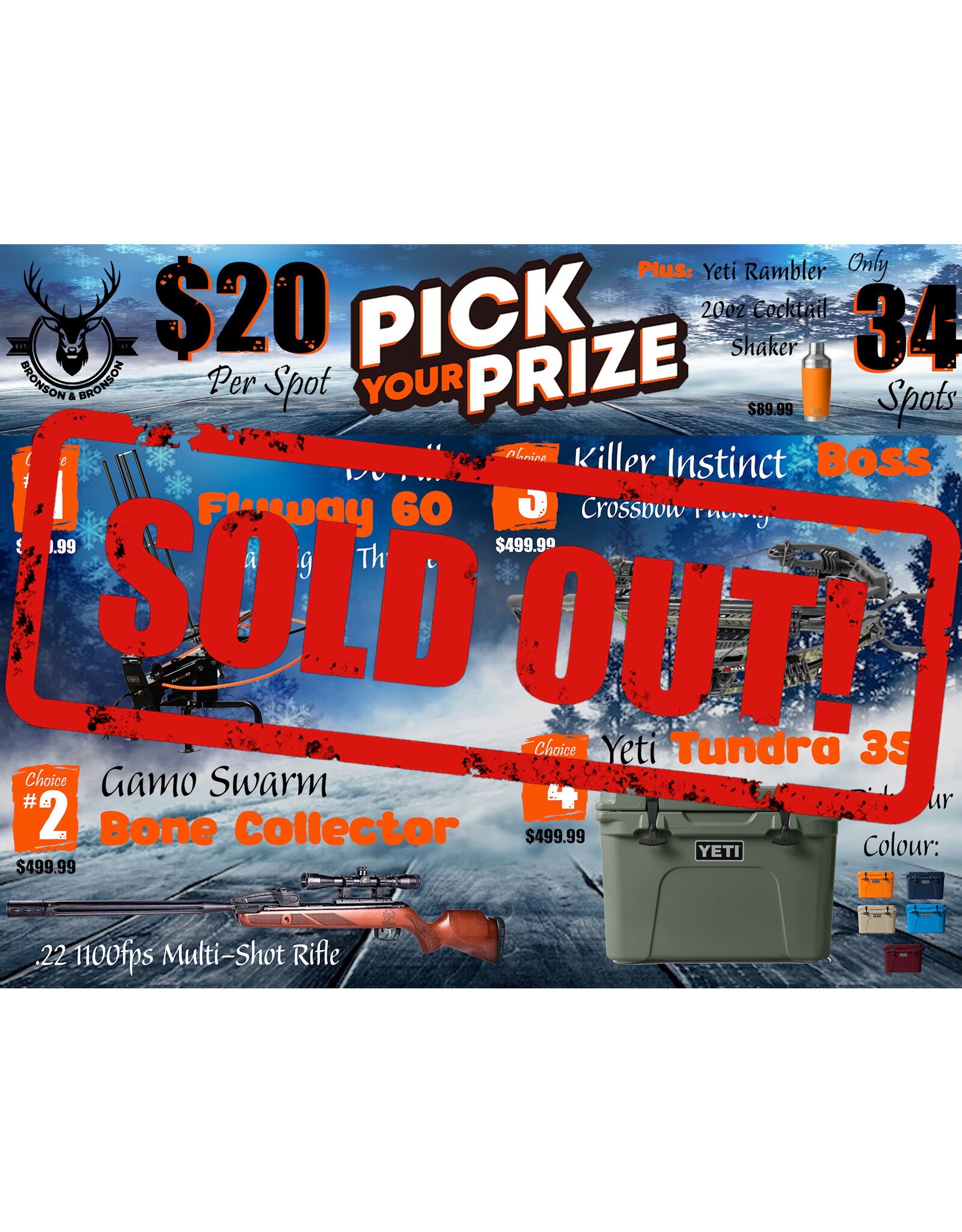 DRAW #1585 - Pick Your Prize - Do All, Gamo, Killer Instinct OR Yeti!