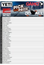 DRAW #1585 - Pick Your Prize - Do All, Gamo, Killer Instinct OR Yeti!