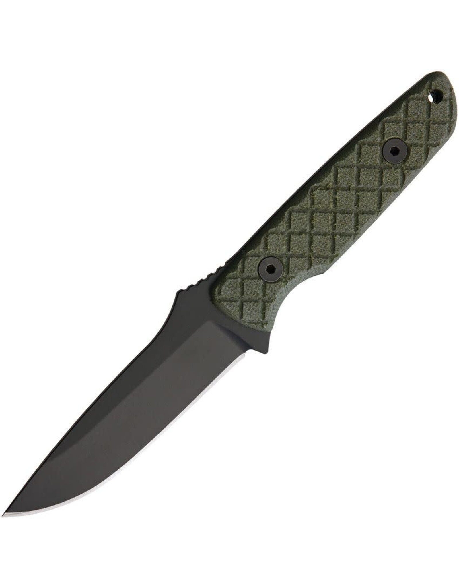 Spartan Blades Spartan Blades Professional Grade Alala Fixed Blade Knife 3.75" 1095 Black Powder Coated Blade, Green Micarta Handles, Black Injection Molded Sheath - SBSL004BKGR