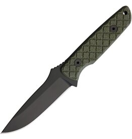 Spartan Blades Spartan Blades Professional Grade Alala Fixed Blade Knife 3.75" 1095 Black Powder Coated Blade, Green Micarta Handles, Black Injection Molded Sheath - SBSL004BKGR