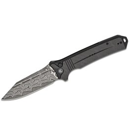 Civivi CIVIVI Knives Neurohaptic Button Lock Flipper Knife 3.74" Damascus Clip Point Blade, Milled Carbon Fiber Overlay on Black G10 Handles, Reversible Clip - C23080-DS1