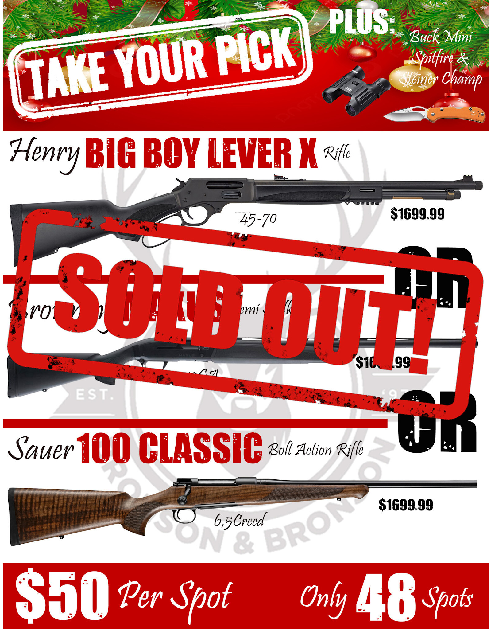 DRAW #1582 - Take Your Pick - Henry, Browning OR Sauer!