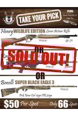 DRAW #1595 - Take Your Pick - Henry, Ruger OR Benelli!