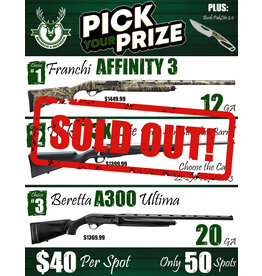 DRAW #1592 - Pick Your Prize - Franchi, Tikka OR Beretta!