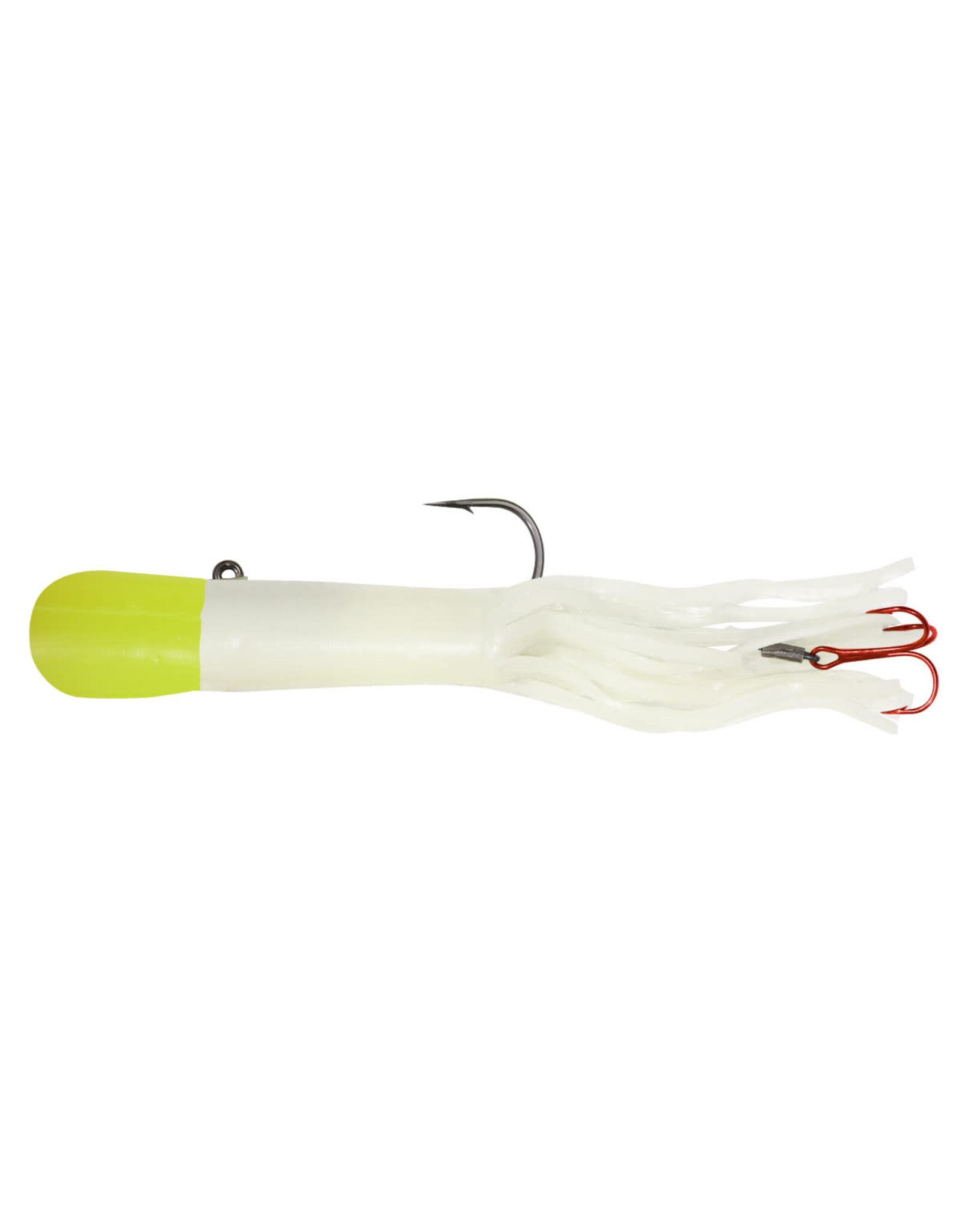 Northland Fishing Tackle Northland LHPT9-110 Level,Head Predator Tube, 2/Card, 1 1/2Oz, 6", White/Chartreuse Top