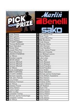DRAW #1604 - Pick Your Prize - Marlin, Sako OR Benelli!