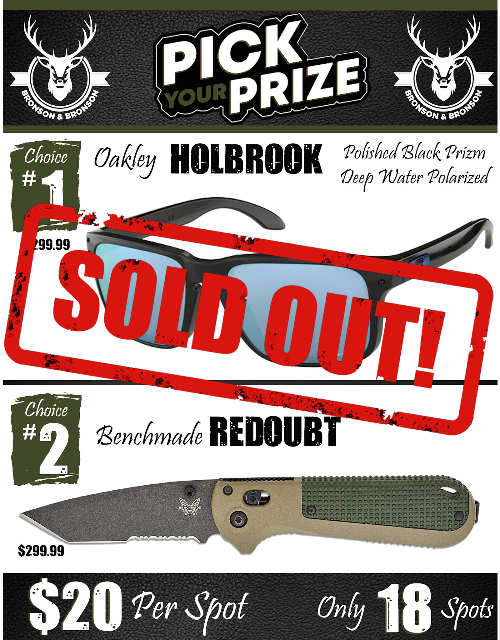DRAW #1611 - Pick Your Prize - Oakley OR Benchmade!