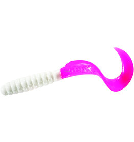Mister Twister Mister Twister 4TO20-16 Twister Tail Grub, 4", White/Firetail, 20/Pack