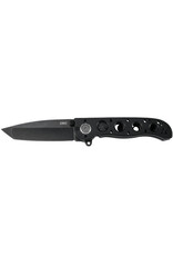 CRKT Columbia River CRKT M16-02DB Kit Carson Deadbolt Lock Flipper Knife 3.12" D2 Black Stonewashed Tanto Blade, Black Aluminum Handles