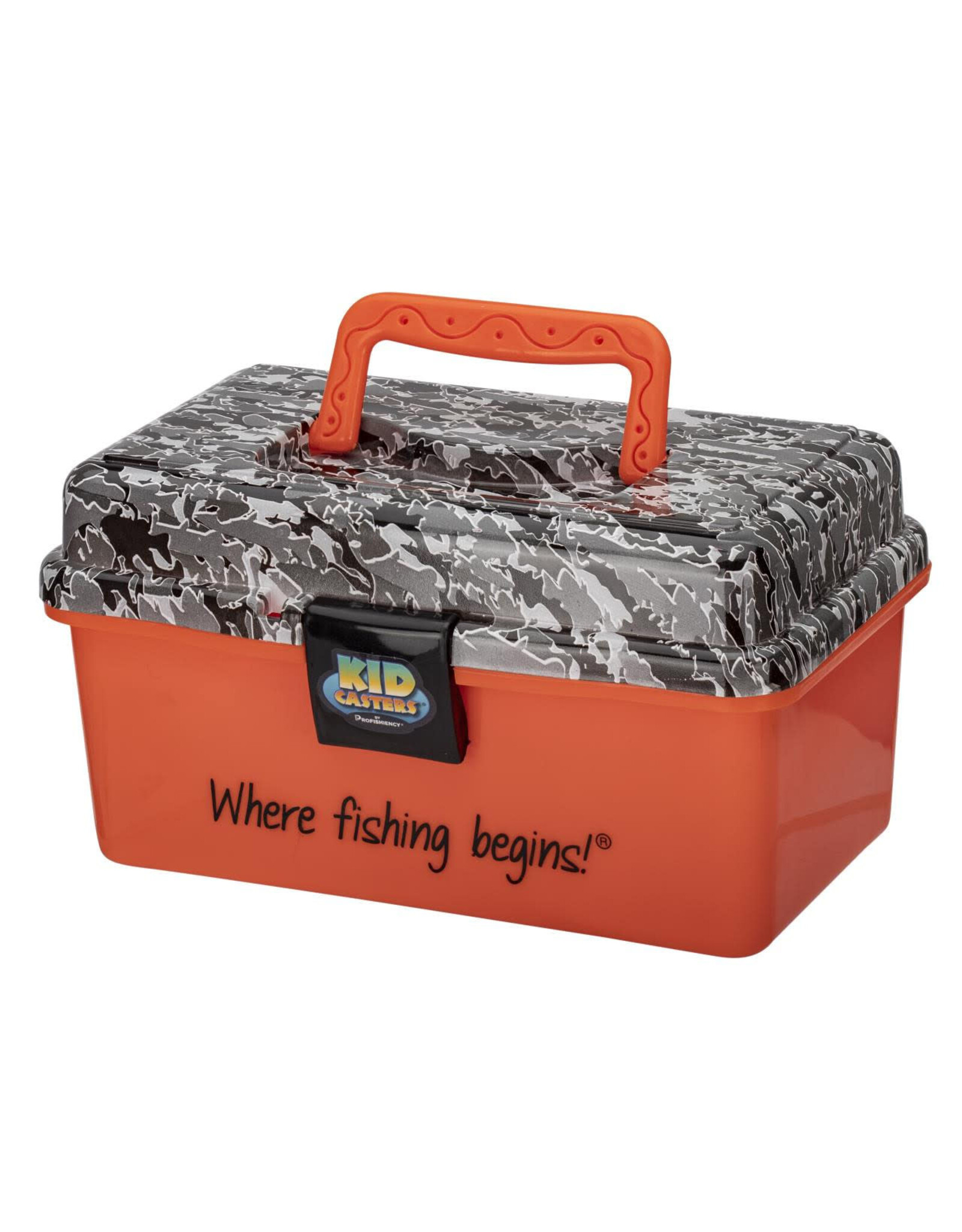 kid casters Kid Casters KCTBORANGE Kids Tackle Box,Orange, Removable Tray,EZ Latch