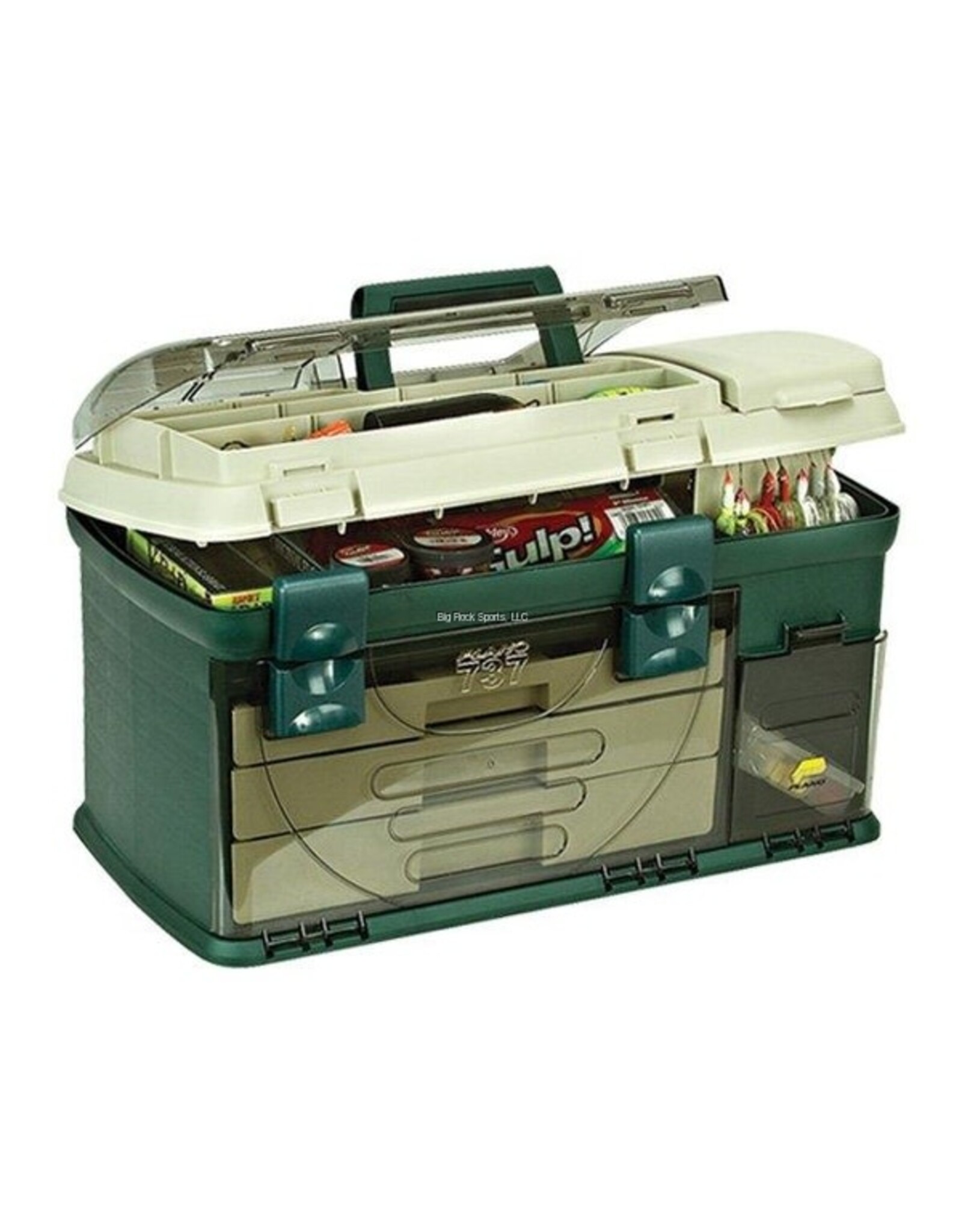 Plano Plano Three-Drawer Tackle Box, X-Large, Green/Beige, 21x12x12" w/1-3500 Stow
