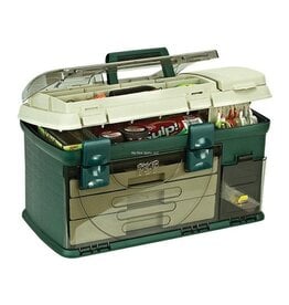 Plano Plano Three-Drawer Tackle Box, X-Large, Green/Beige, 21x12x12" w/1-3500 Stow